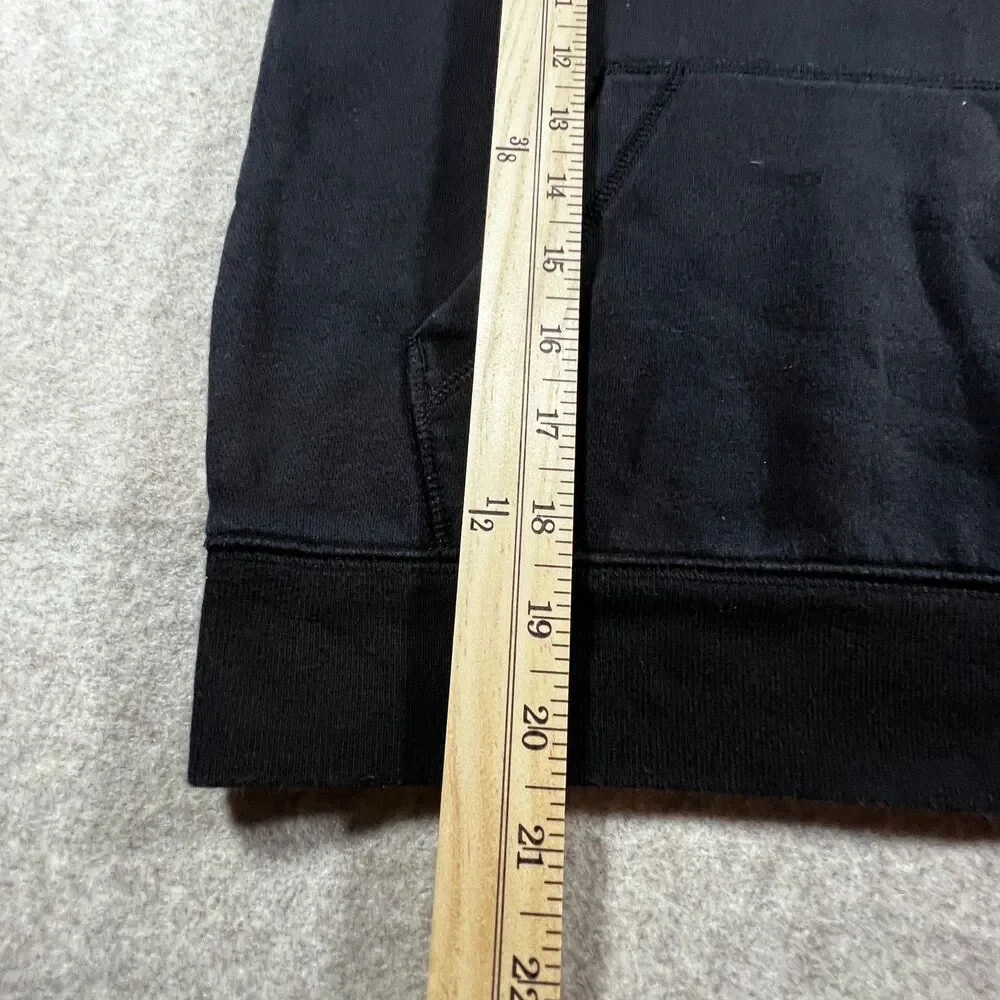 Kids Relaxed Gap Embroidered Logo Hoodie Black Fleece Medium